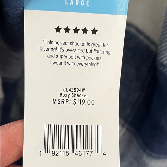 Steve Madden Blue and White Plaid Button Down Shirt - Picture 7 of 11